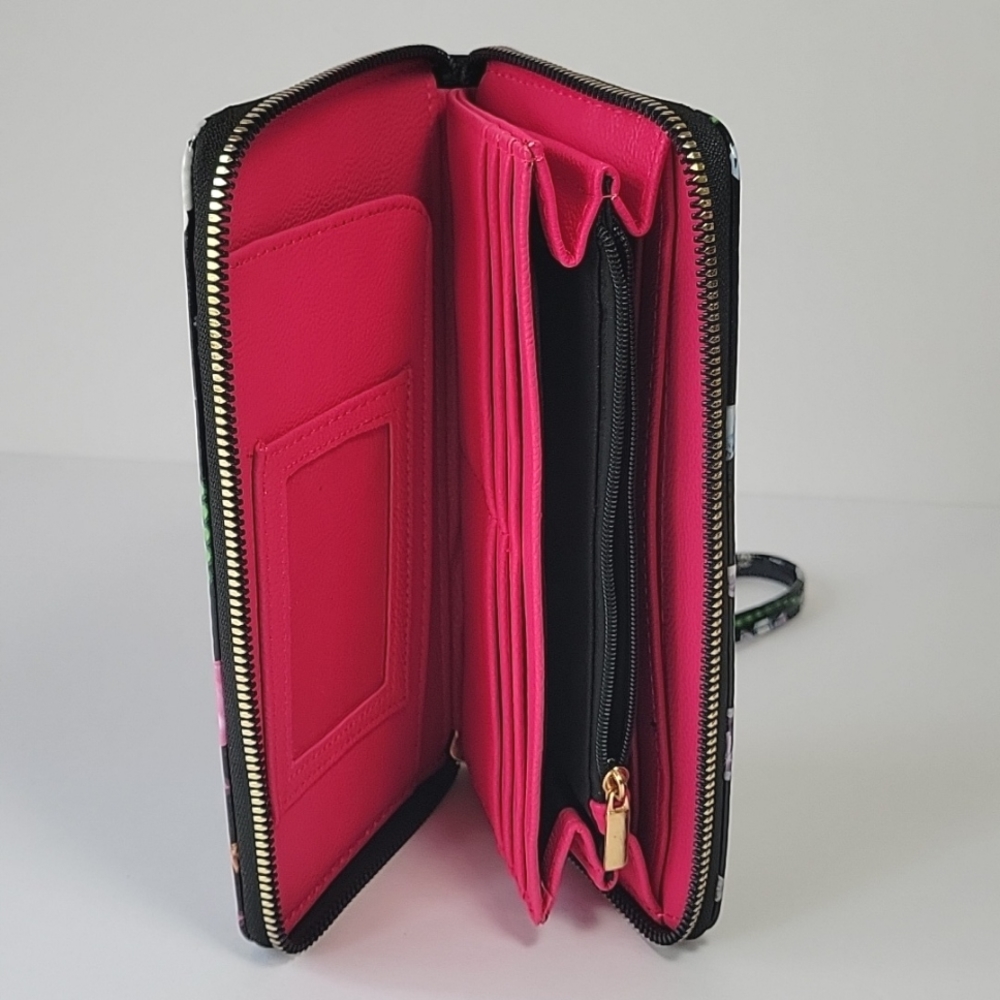 Betsey Johnson multicolor  Jewel print  black faux patent leather wallet… - Picture 7 of 9